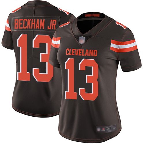 Women Cleveland Browns #13 Beckham Jr Brown Nike Vapor Untouchable Limited NFL Jerseys->women nfl jersey->Women Jersey